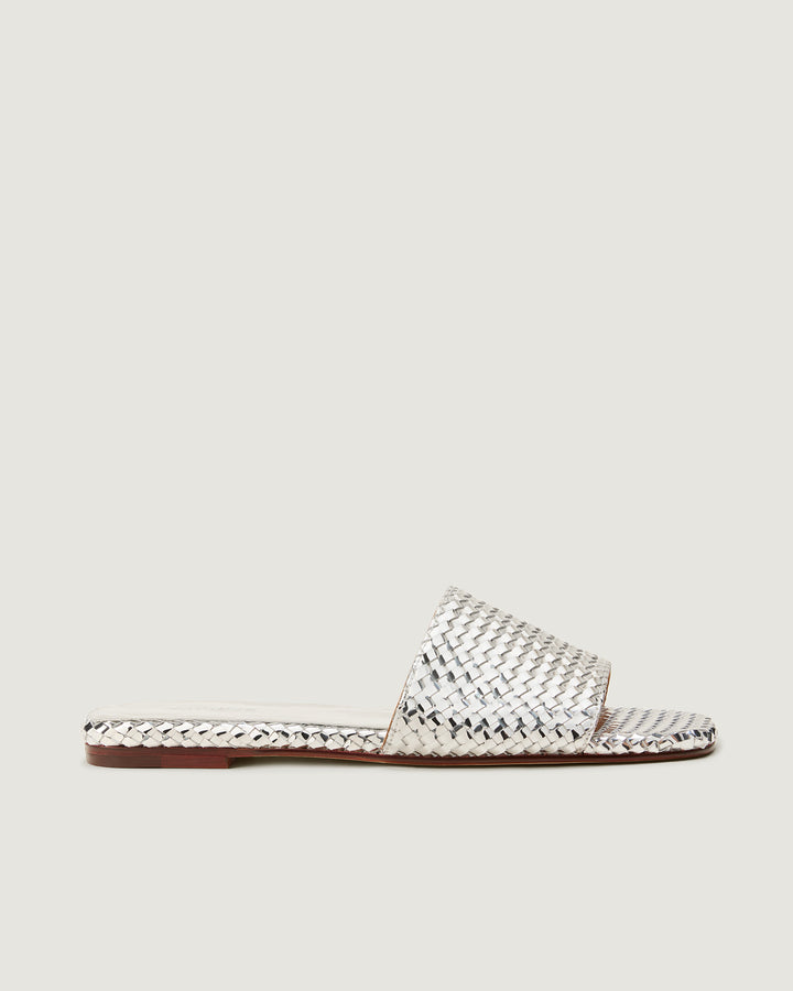 St. Barths Slide Metallic Silver