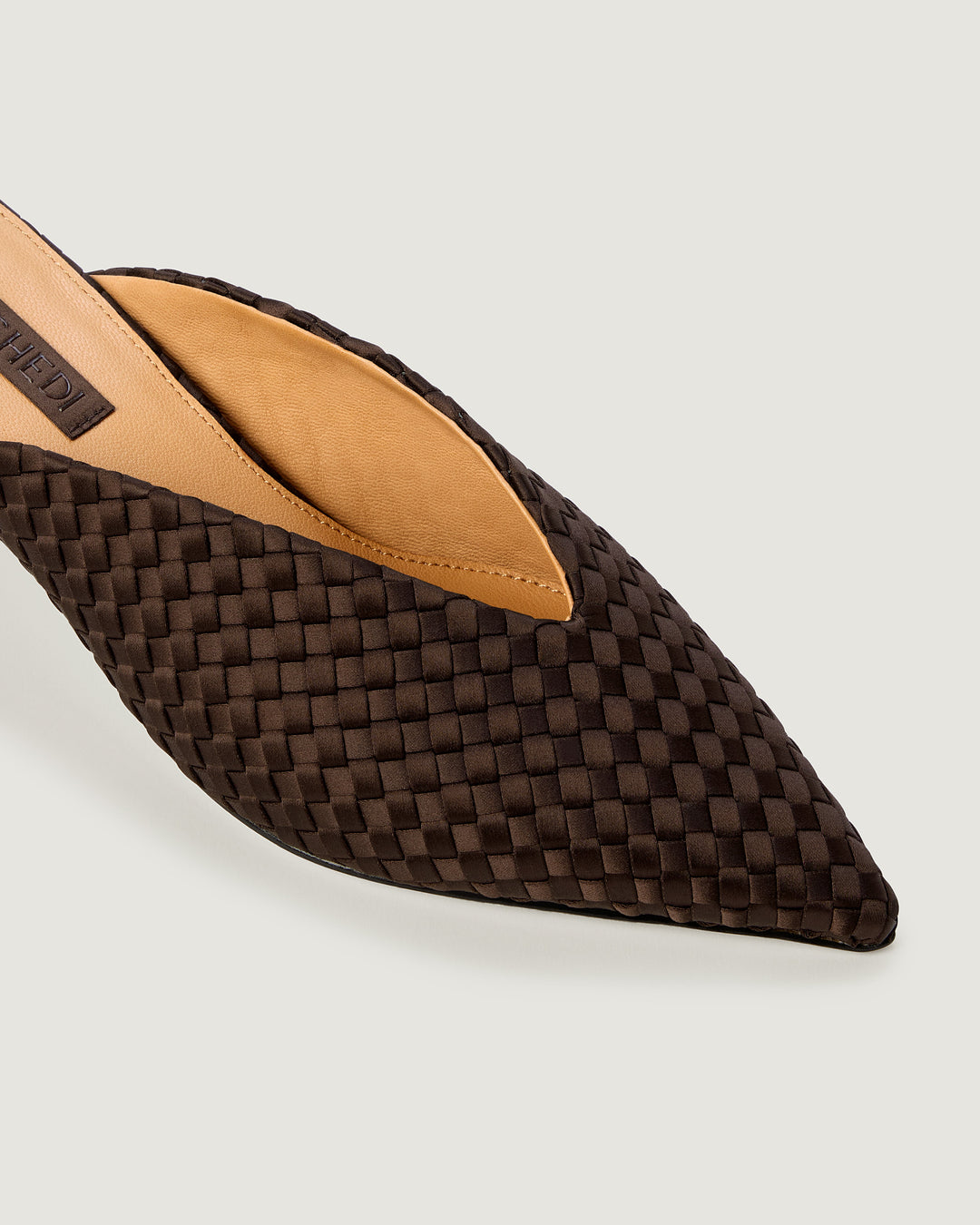Strada Kitten Heel Satin Chocolate