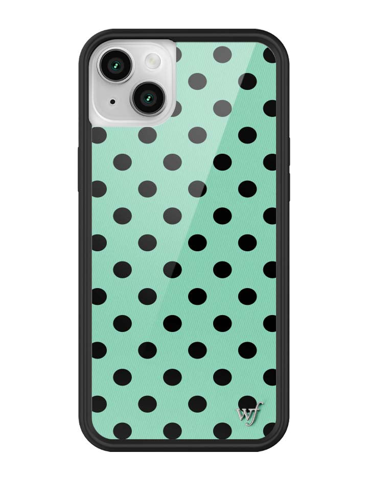 Polka Dot Turquoise and Black iPhone Case