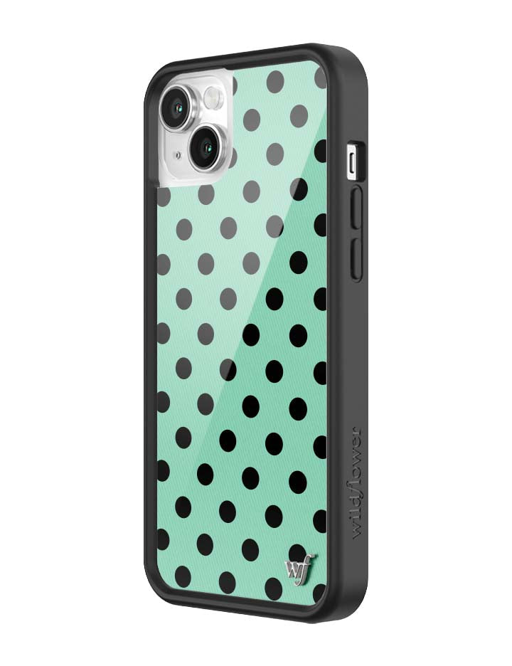 Polka Dot Turquoise and Black iPhone Case