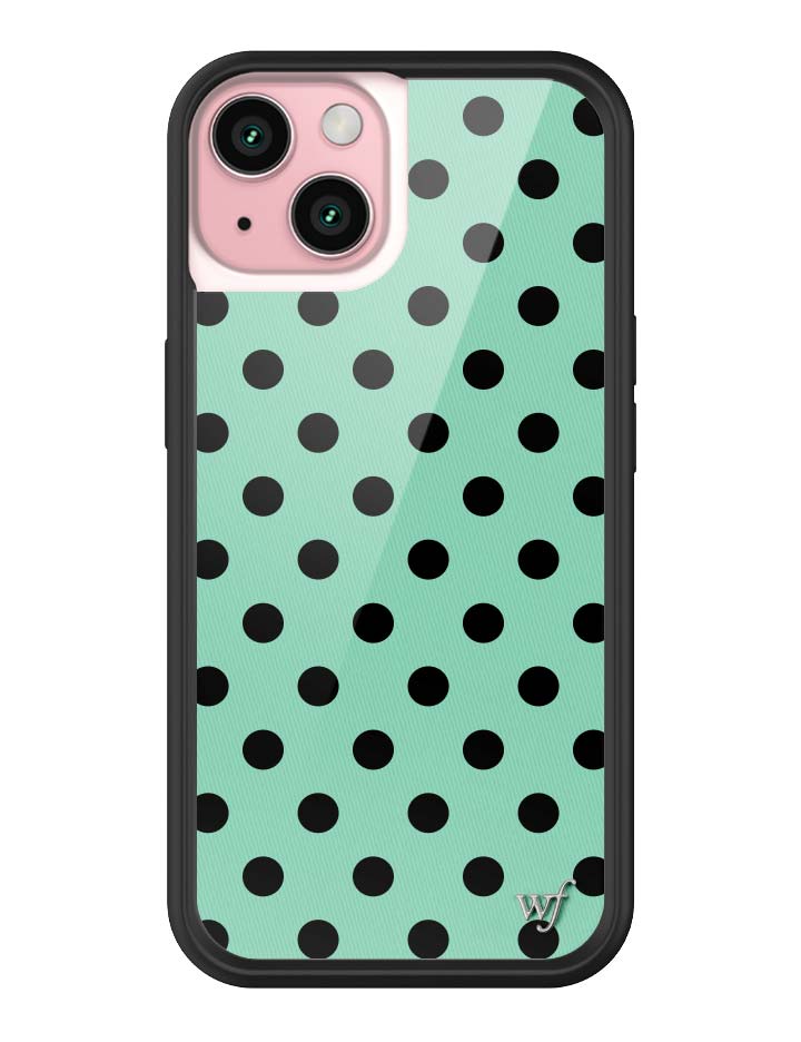 Polka Dot Turquoise and Black iPhone Case
