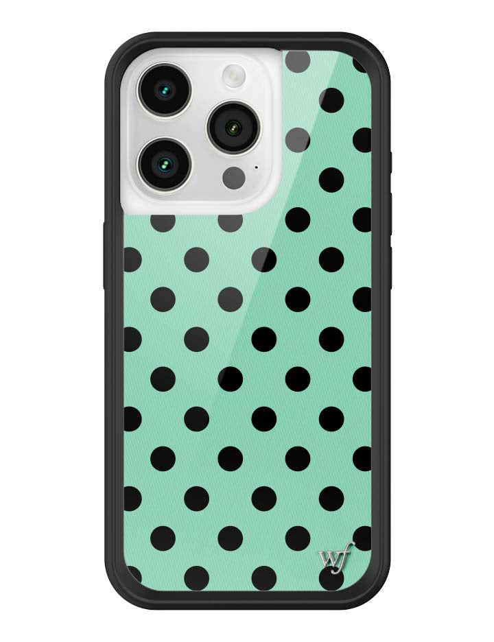 Polka Dot Turquoise and Black iPhone Case