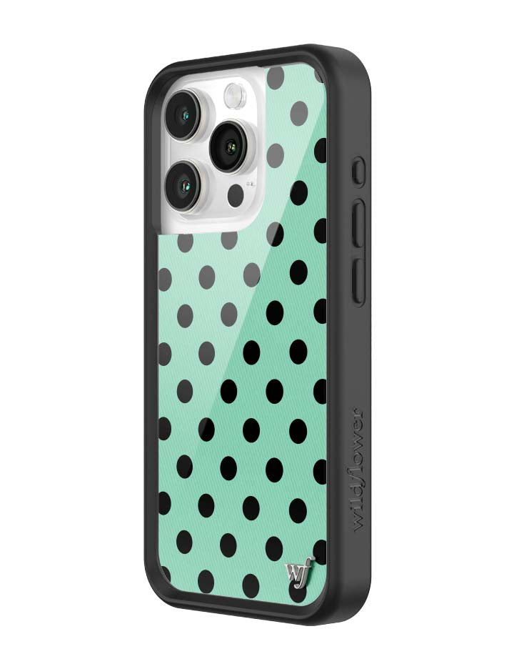 Polka Dot Turquoise and Black iPhone Case