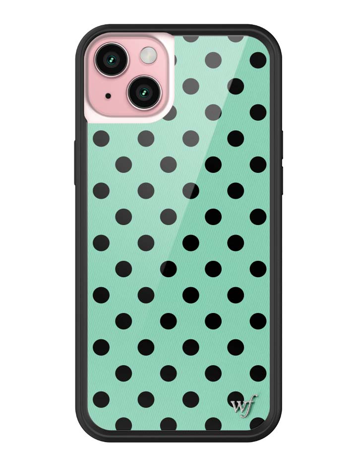 Polka Dot Turquoise and Black iPhone Case