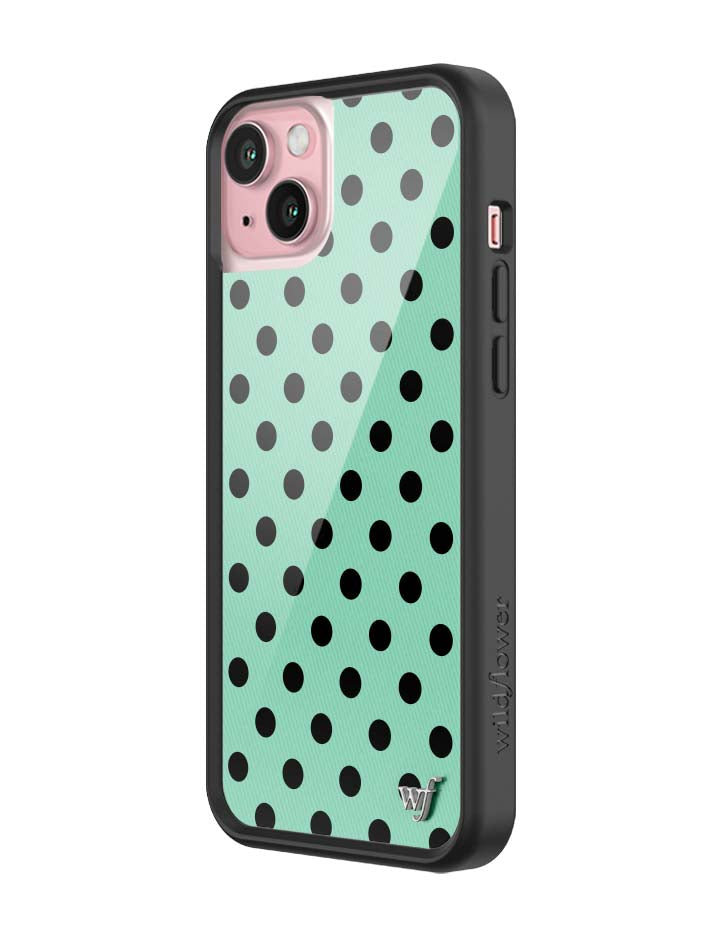 Polka Dot Turquoise and Black iPhone Case