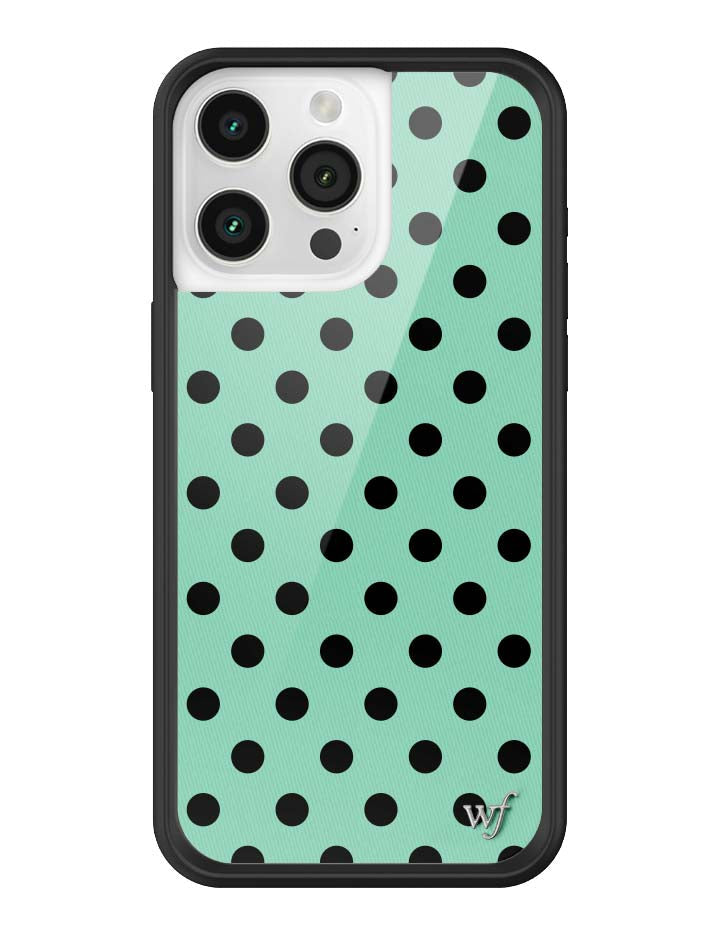 Polka Dot Turquoise and Black iPhone Case