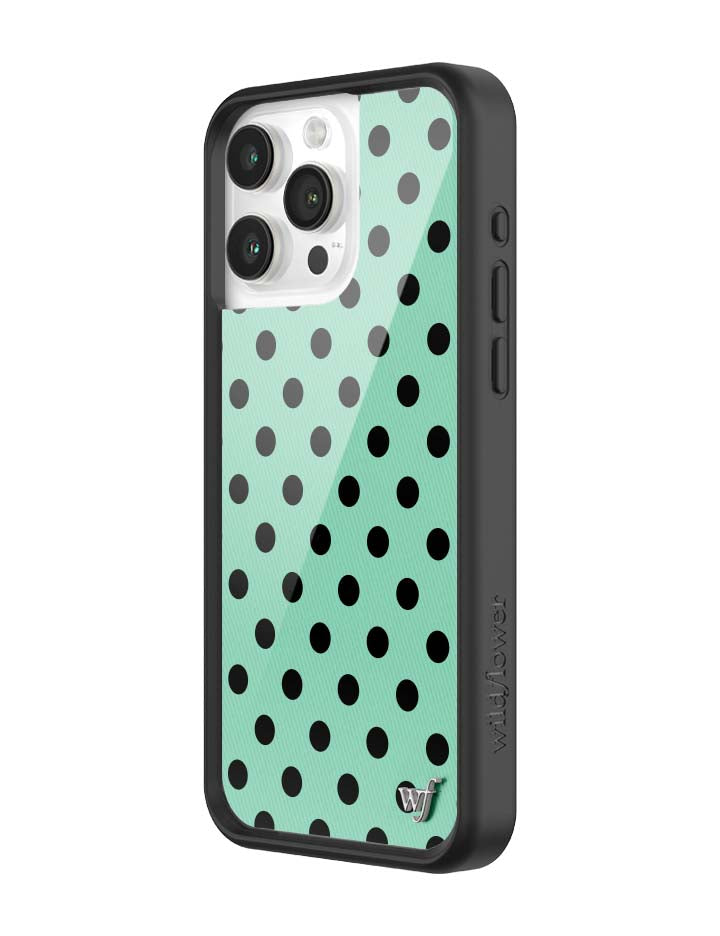 Polka Dot Turquoise and Black iPhone Case