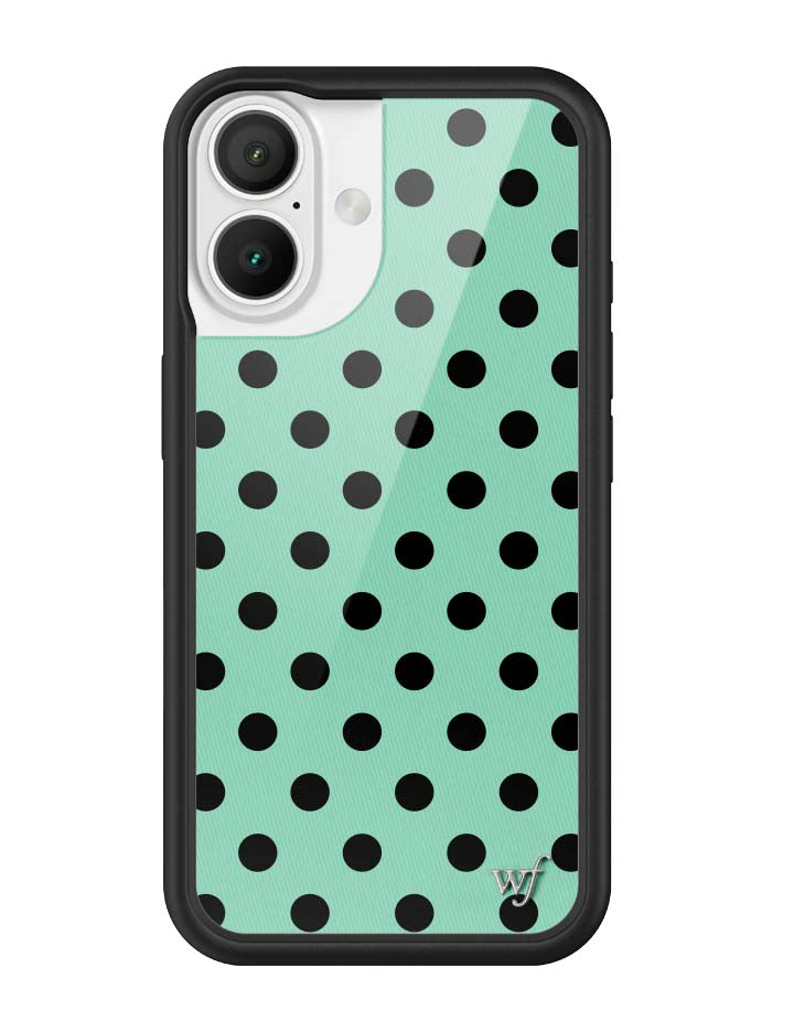 Polka Dot Turquoise and Black iPhone Case