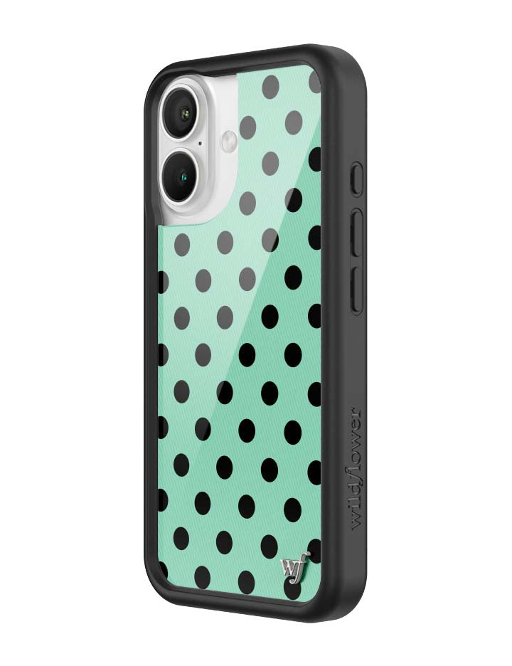 Polka Dot Turquoise and Black iPhone Case