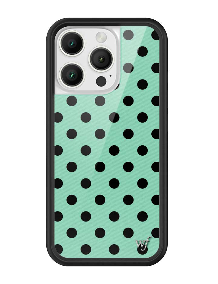 Polka Dot Turquoise and Black iPhone Case