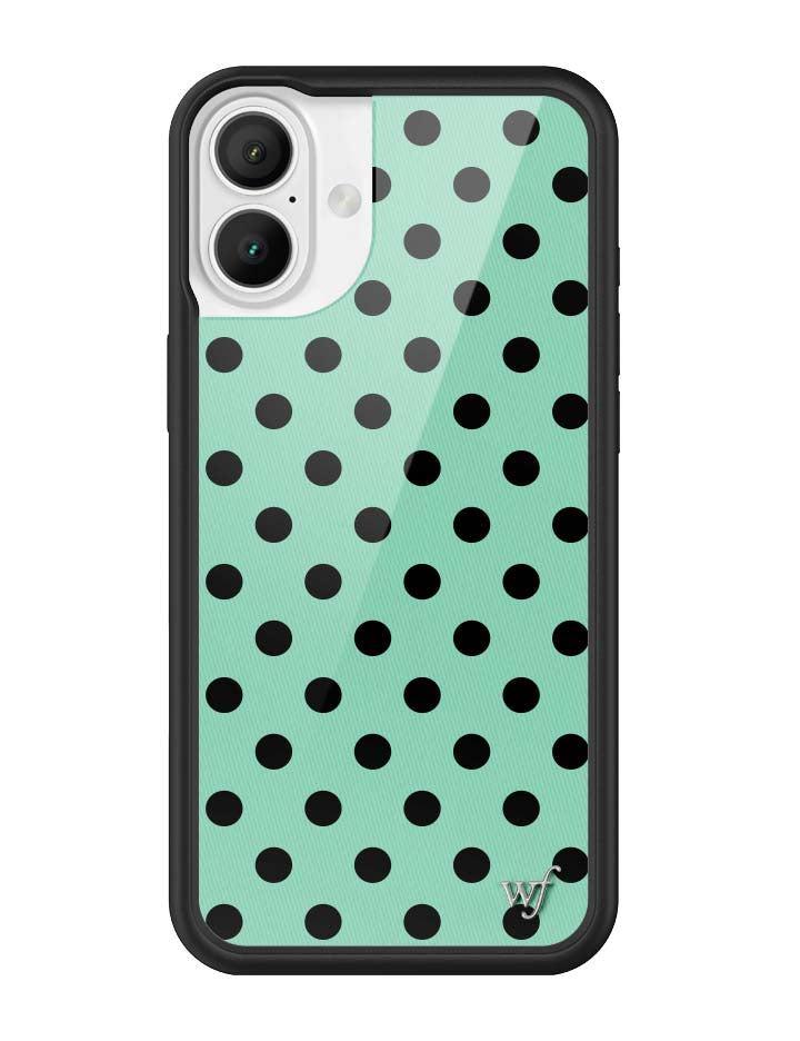 Polka Dot Turquoise and Black iPhone Case