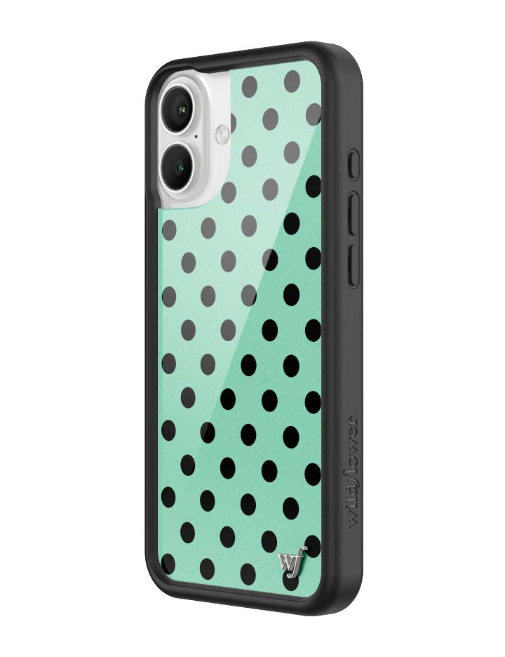 Polka Dot Turquoise and Black iPhone Case