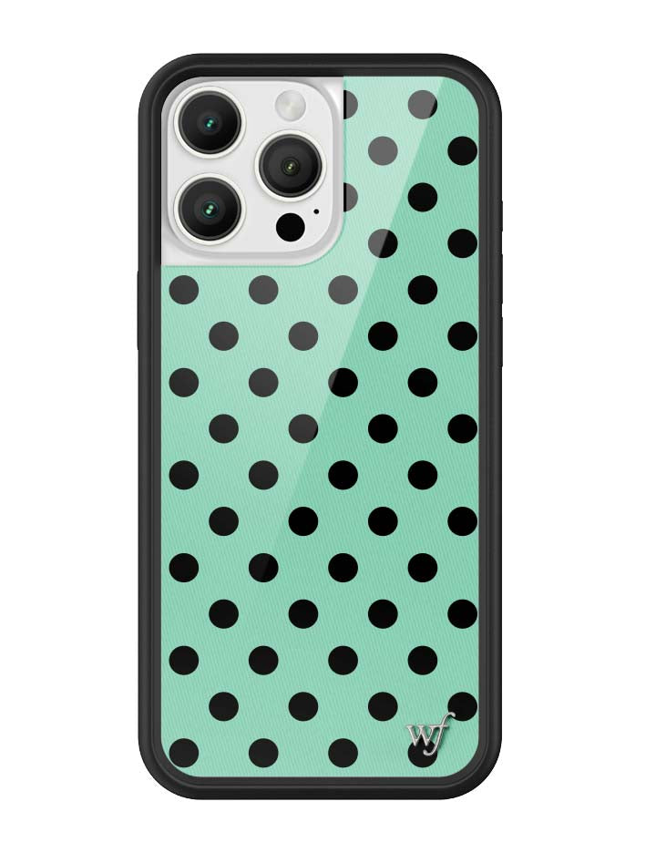 Polka Dot Turquoise and Black iPhone Case