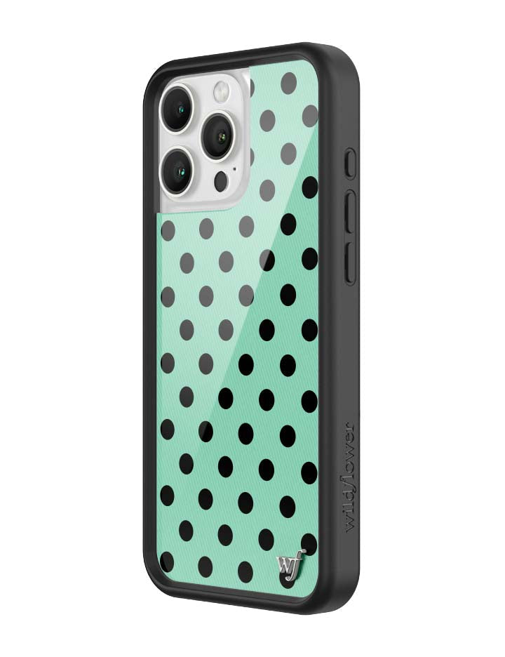 Polka Dot Turquoise and Black iPhone Case