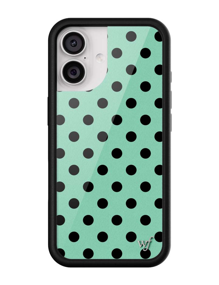 Polka Dot Turquoise and Black iPhone Case
