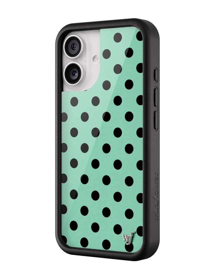 Polka Dot Turquoise and Black iPhone Case