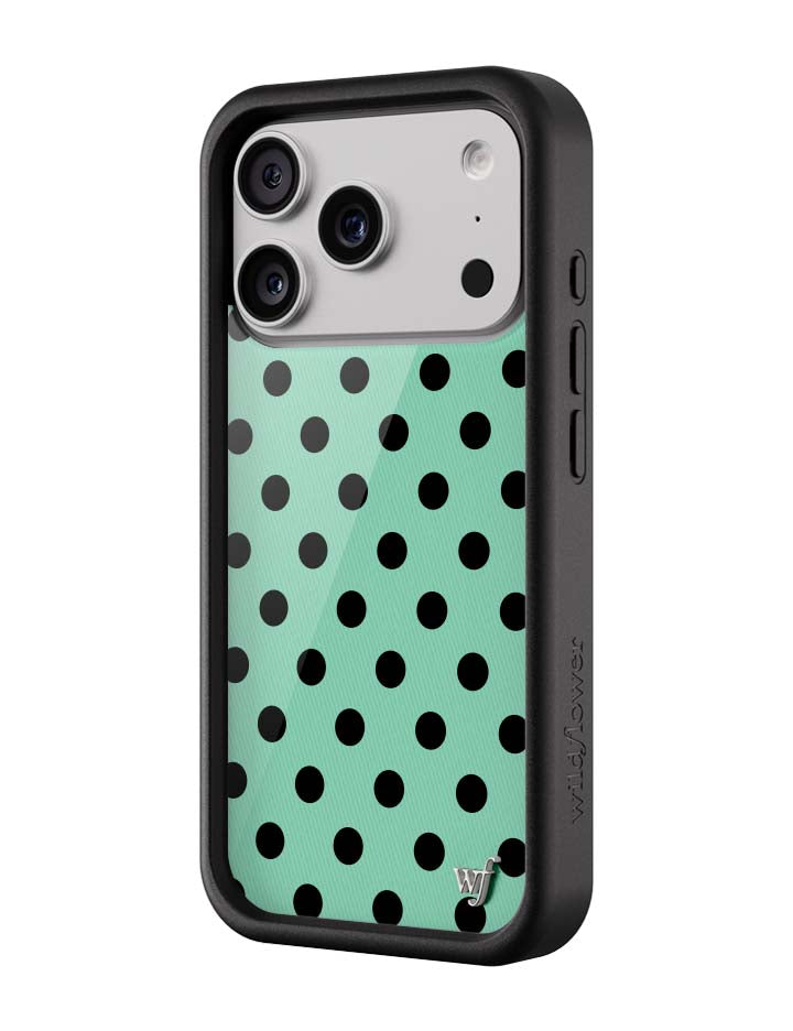 Polka Dot Turquoise and Black iPhone Case
