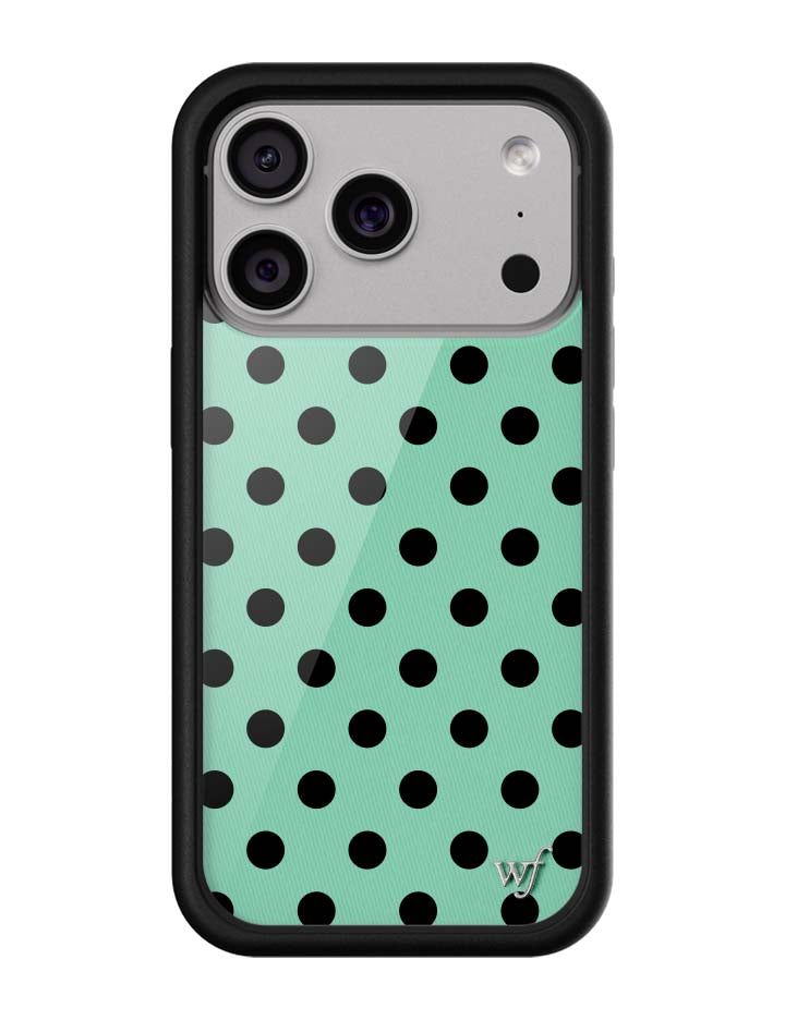 Polka Dot Turquoise and Black iPhone Case