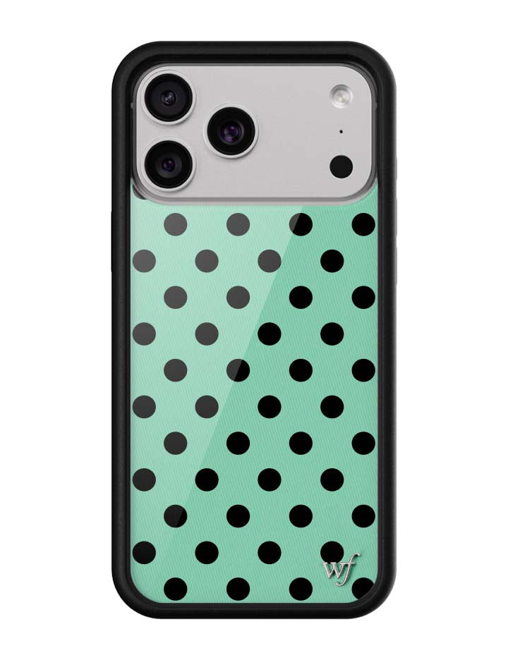 Polka Dot Turquoise and Black iPhone Case