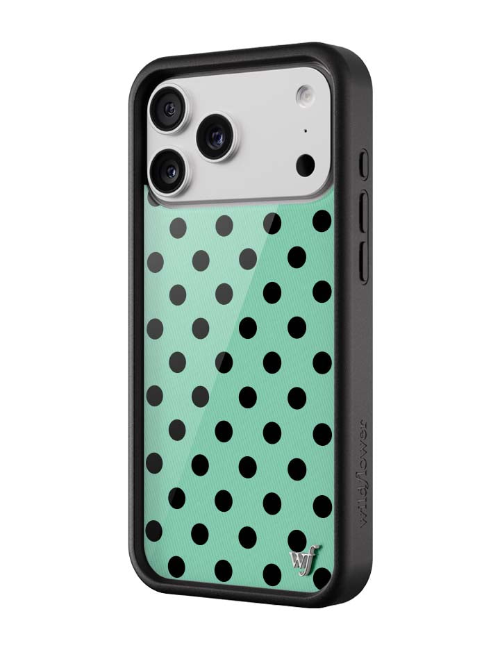 Polka Dot Turquoise and Black iPhone Case