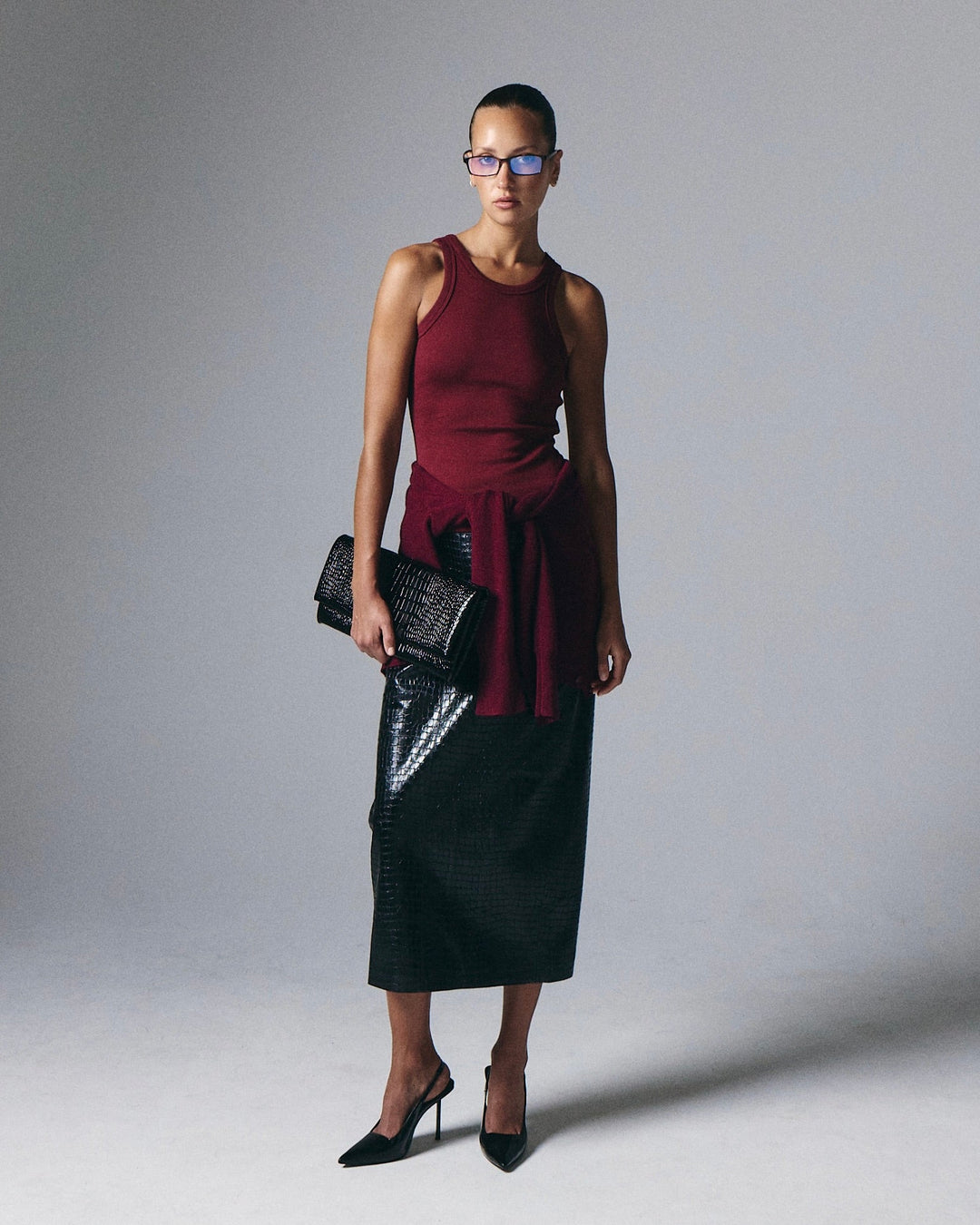 Jude High Neck Tank Top Merlot