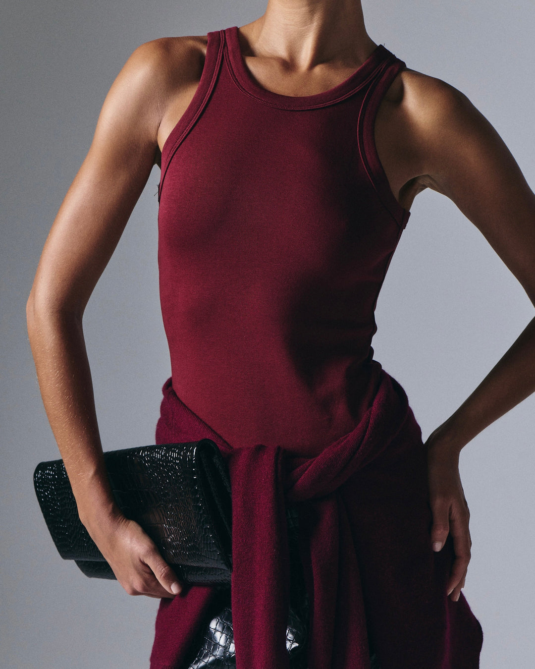 Jude High Neck Tank Top Merlot
