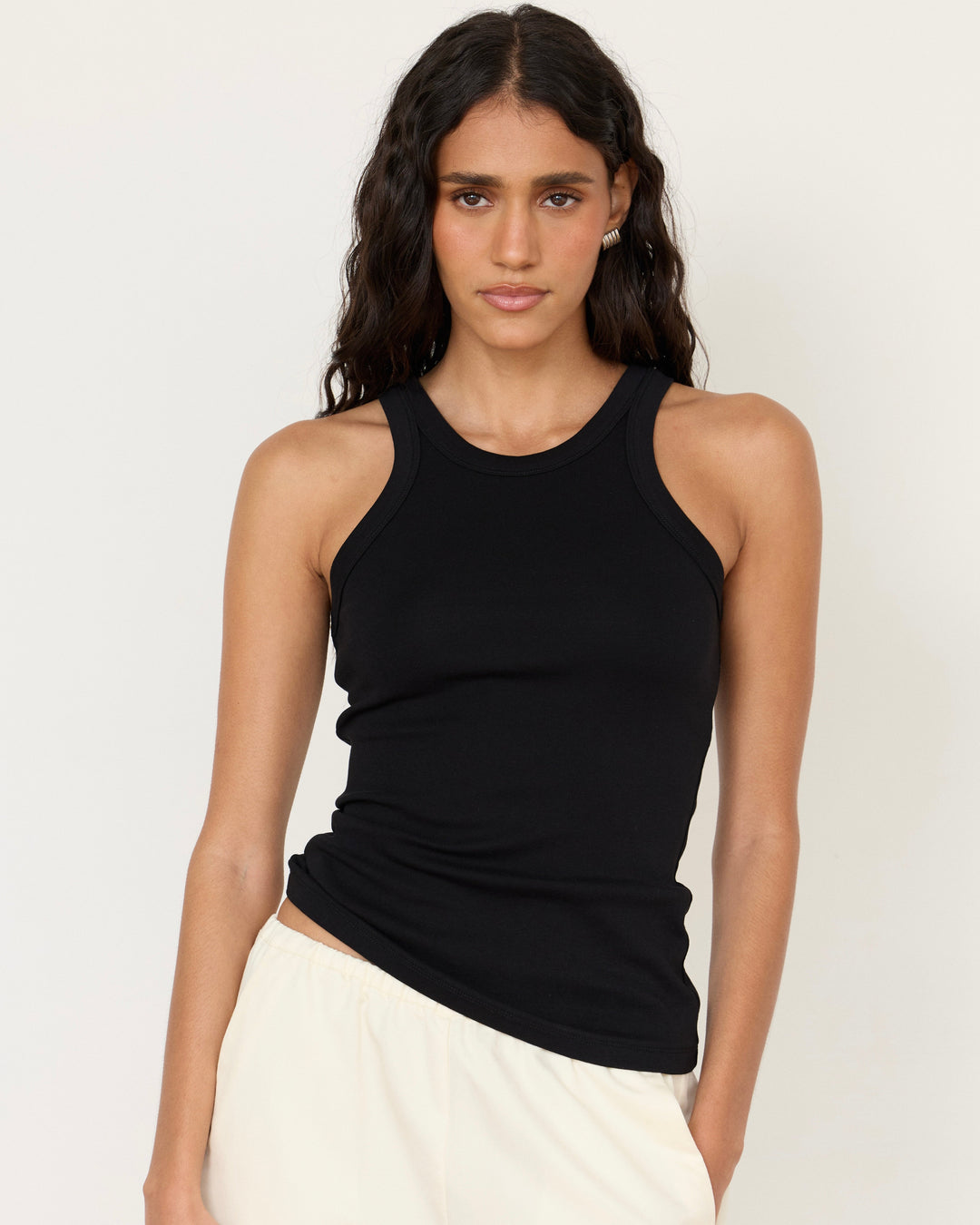 Jude High Neck Tank Top Black