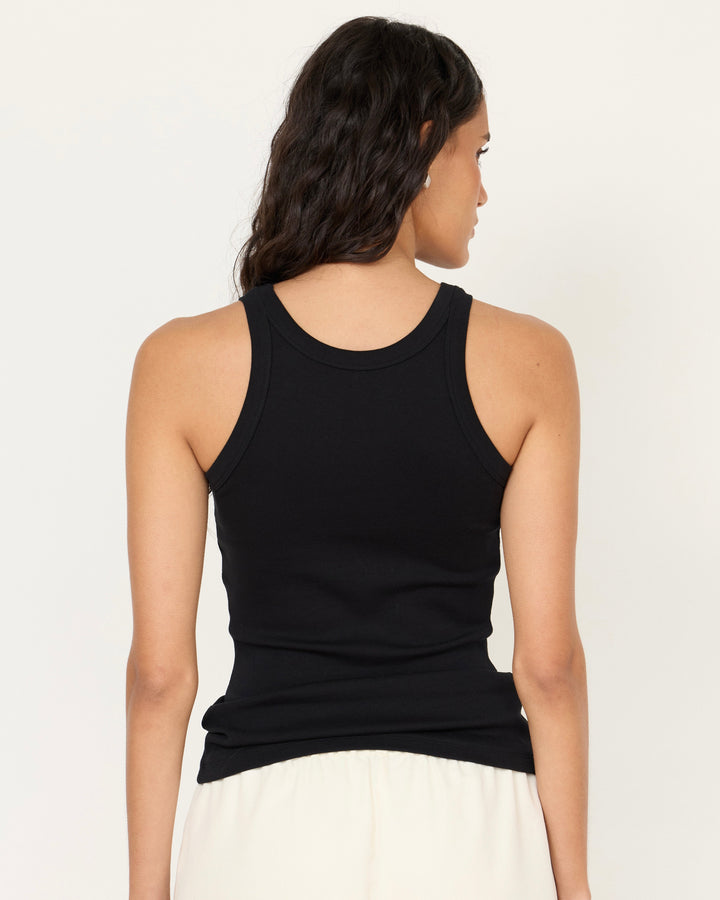 Jude High Neck Tank Top Black