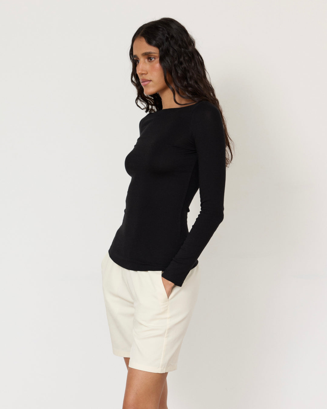 Lane Boatneck Top Black
