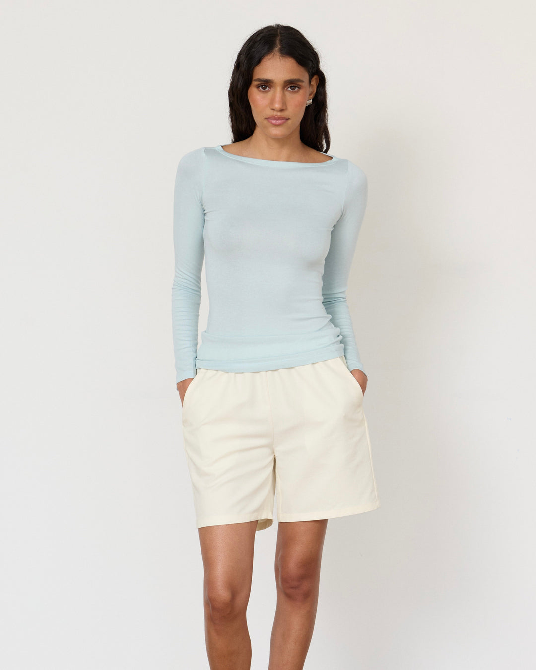 Lane Boatneck Top Light Blue