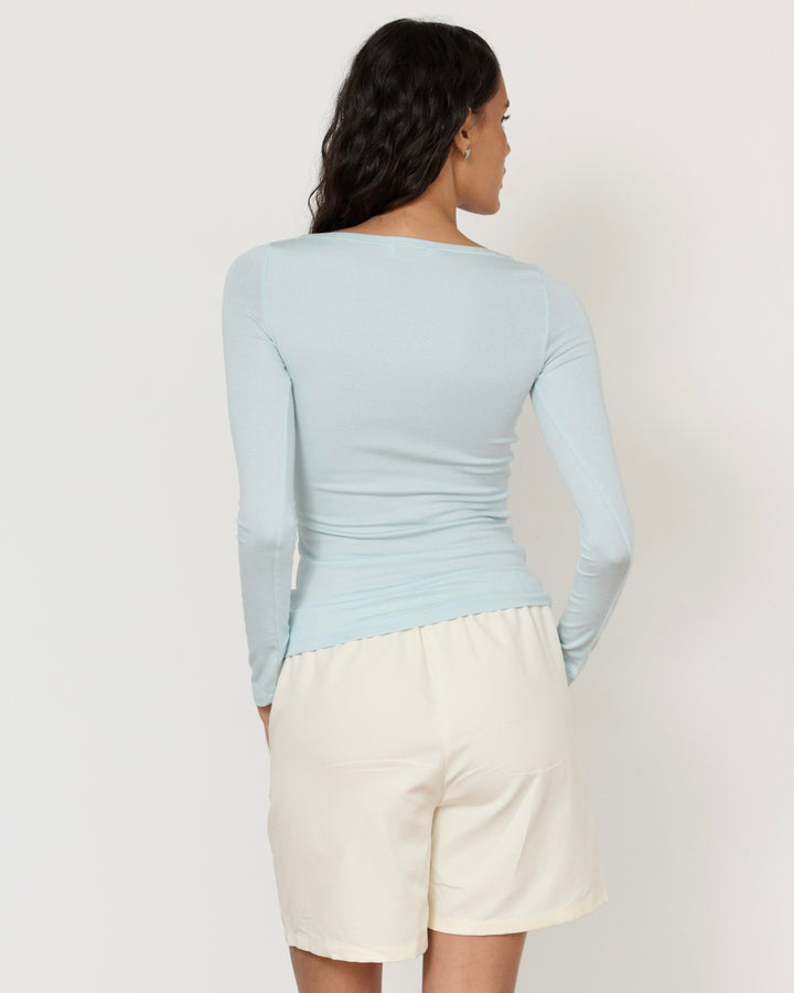 Lane Boatneck Top Light Blue