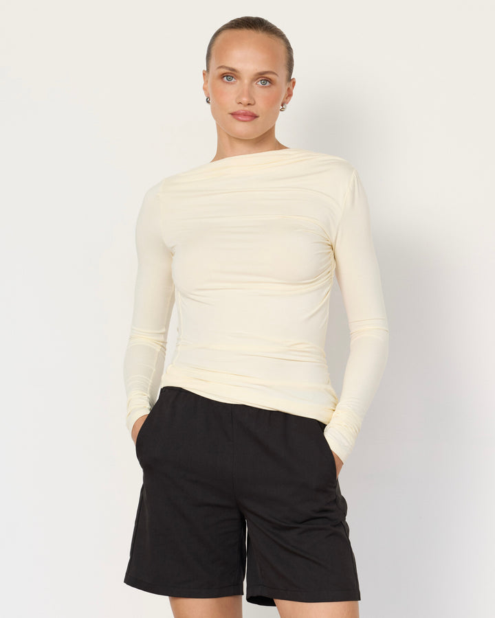 Romy Open Back Top Butter