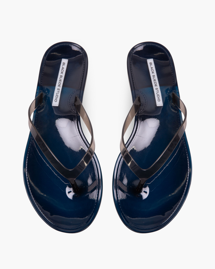 Crystal Flip Flop Sandal Navy/Black