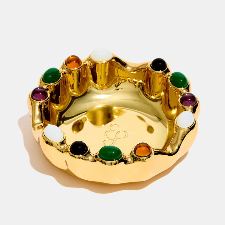 Gemstoned Ashtray Gold