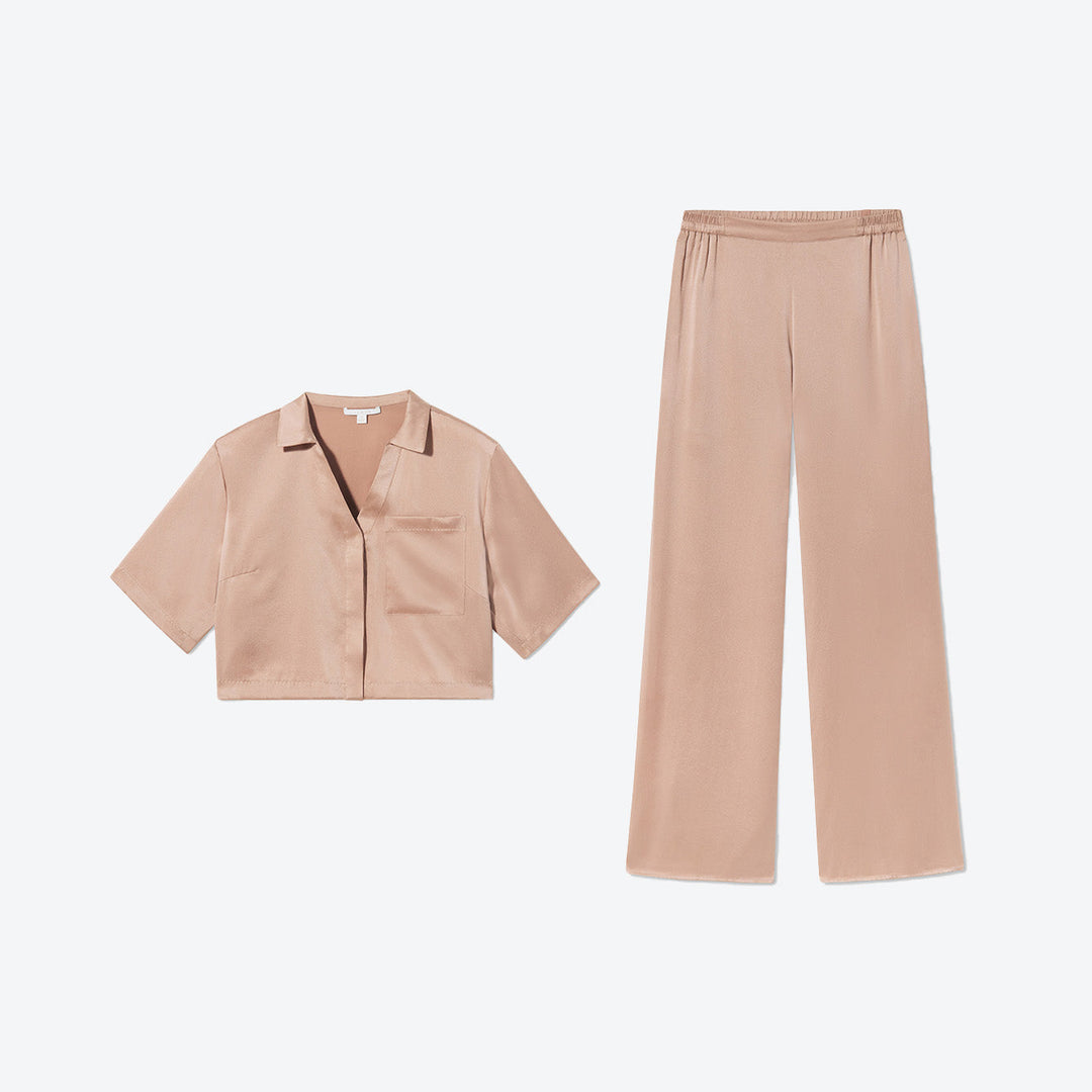 Washable Silk High Rise Pant Set