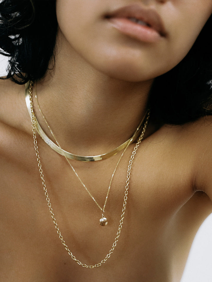 Vermeil XL Herringbone Necklace