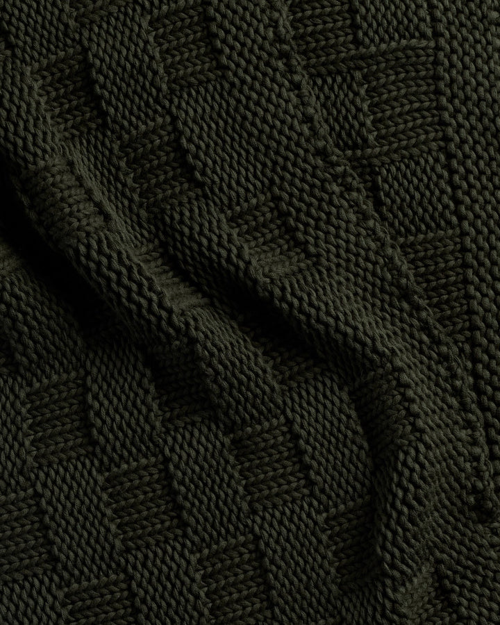Basketweave Throw Evergreen