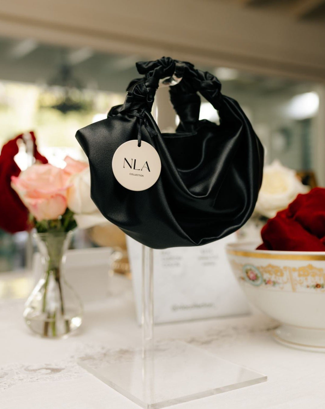 Silk Knot Bag Black