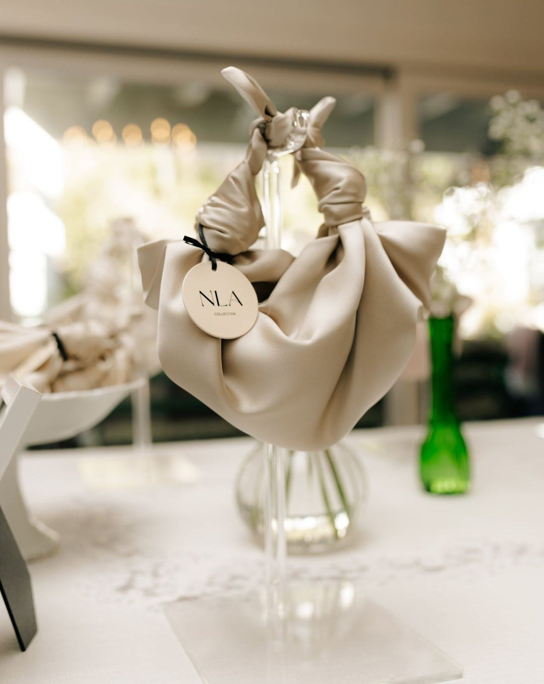 Silk Knot Bag Champagne