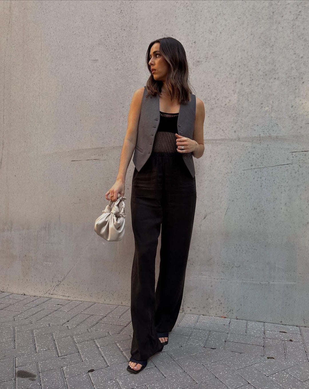Silk Knot Bag Champagne