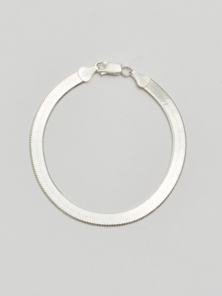 XL Sterling Silver Herringbone Bracelet