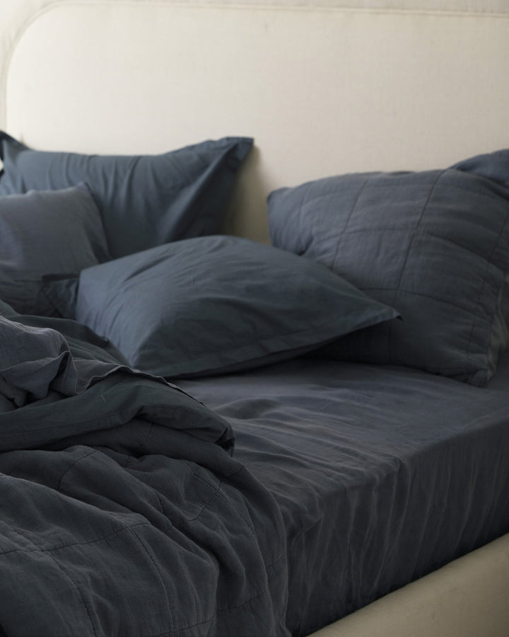 Linen Fitted Sheet Dusk