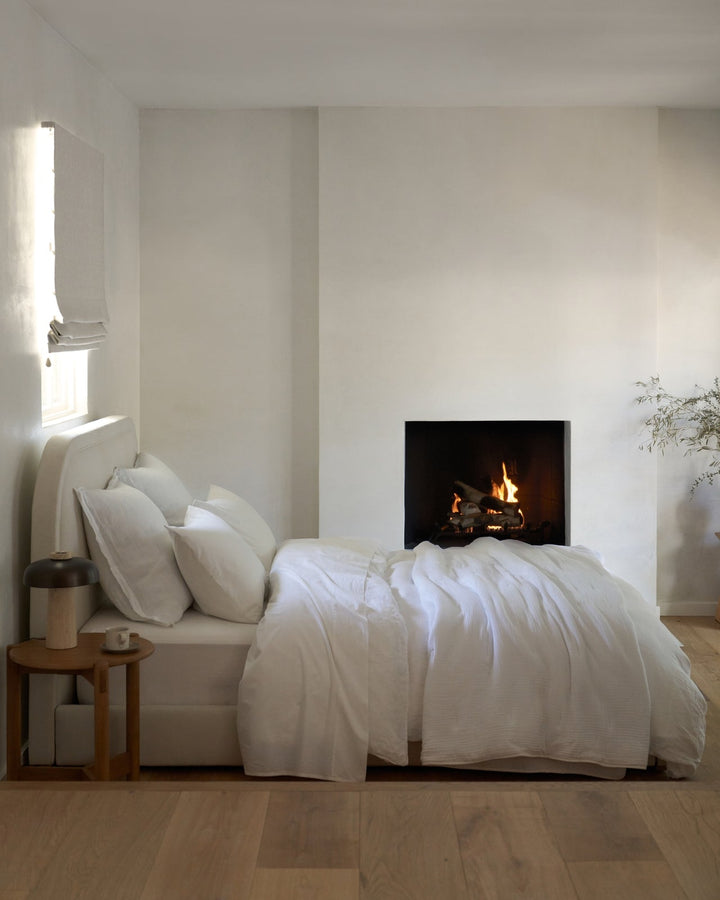 Linen Fitted Sheet White