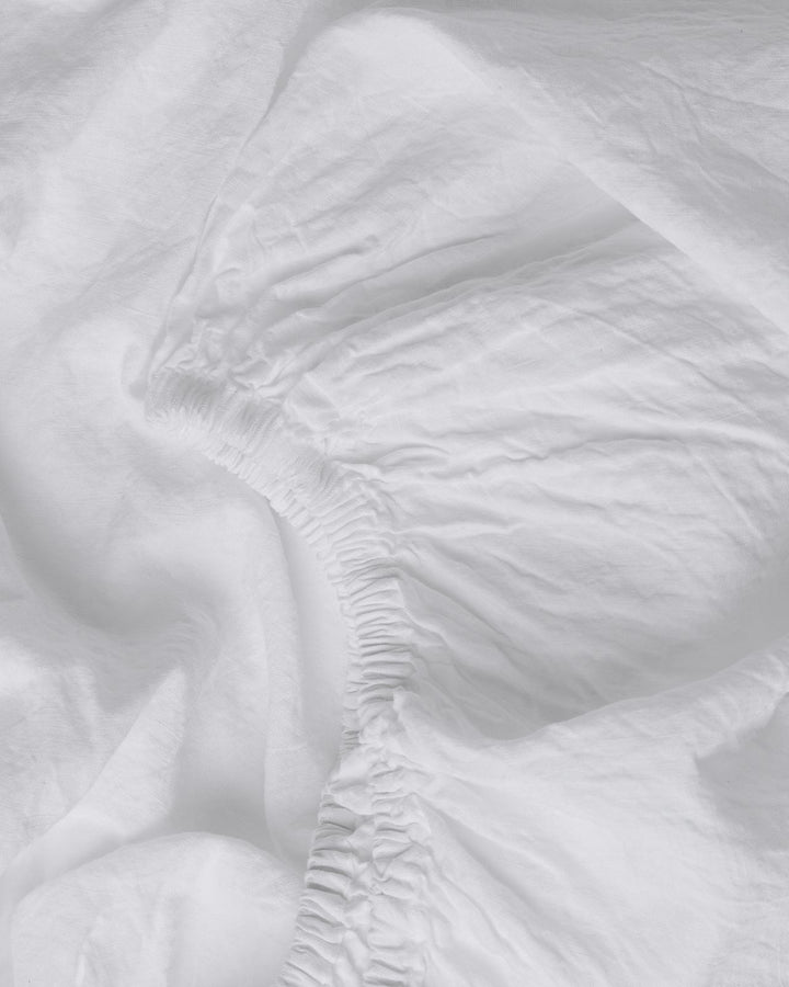 Linen Fitted Sheet White
