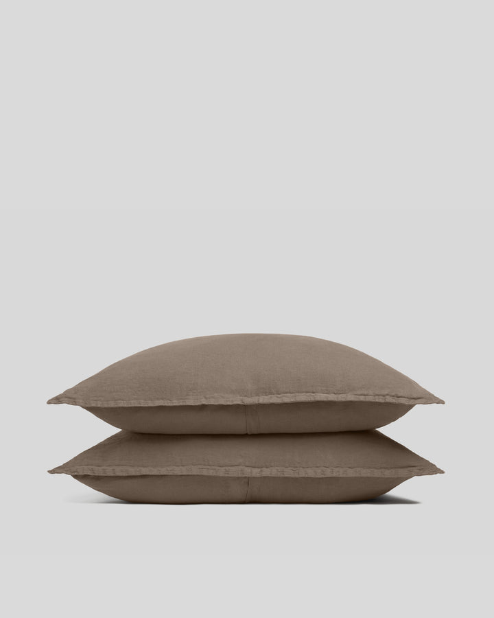 Linen Sham Set Warm Grey