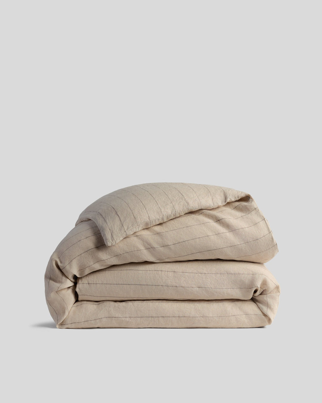 Linen Duvet Cover Bone Stripe
