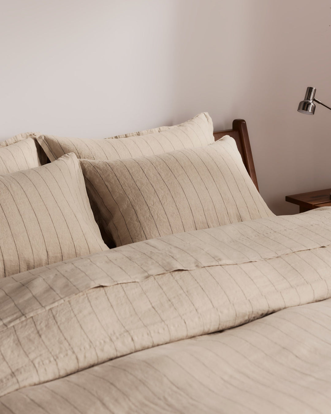 Linen Sham Set Bone Stripe