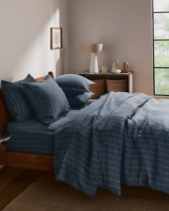 Linen Duvet Cover Dusk Stripe