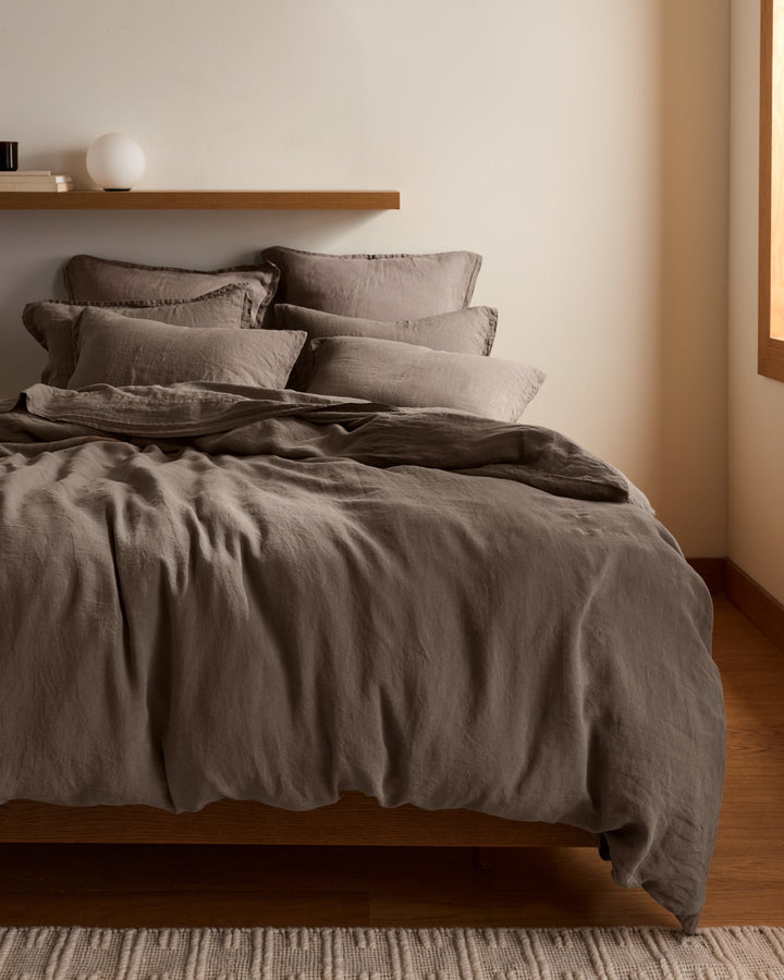 Linen Sham Set Warm Grey