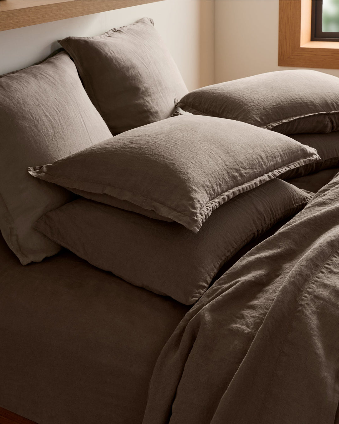 Linen Sham Set Warm Grey